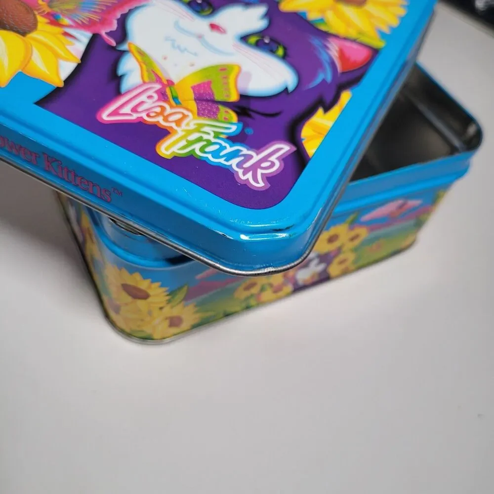 Lisa Frank Sunflower Kittens Collector Tin Playtime Vintage 90s Metal Box Empty